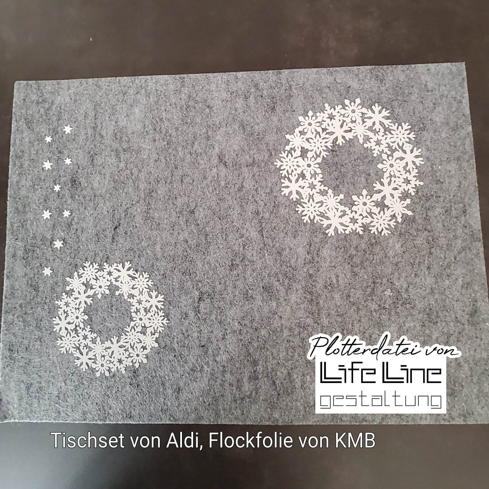 Plotterdatei SCHNEEFLOCKENKRANZ svg + dxf - Sewando