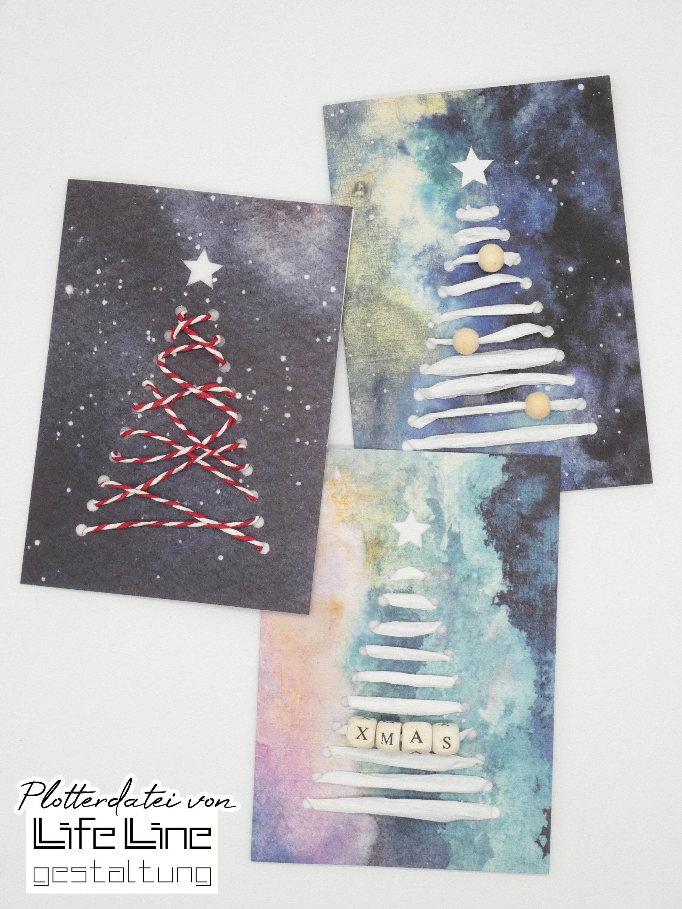 Plotterdateien-Bundle WEIHNACHTSKARTEN svg + dxf - Sewando