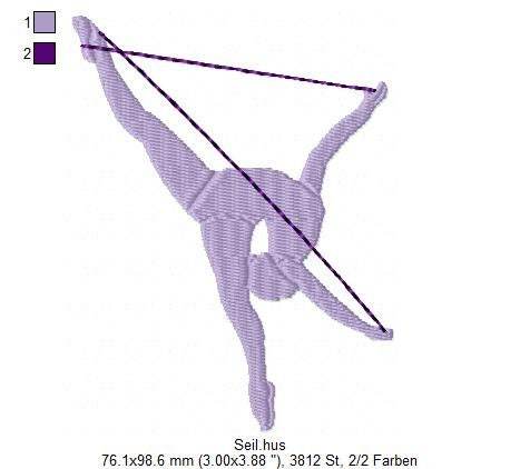 Stickdatei Gymnastik für den Rahmen 10 cm x 10 cm, turnen, Sport, Ball, Keule - Sewando