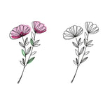 Stickdatei Blume in drei Größen, Redwork, Frühling, Sommer - Sewando