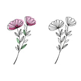 Stickdatei Blume in drei Größen, Redwork, Frühling, Sommer - Sewando