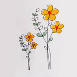 Stickdatei Blume in drei Größen, Redwork, Frühling, Sommer - Sewando