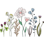 Stickdatei Blumenwiese Nr. 1 in vier Größen, Sommer, Frühling, Wildblumen - Sewando
