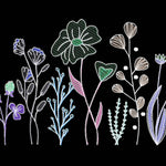 Stickdatei Blumenwiese Nr. 1 in vier Größen, Sommer, Frühling, Wildblumen - Sewando