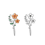 Stickdatei Blume in drei Größen, Redwork, Frühling, Sommer - Sewando