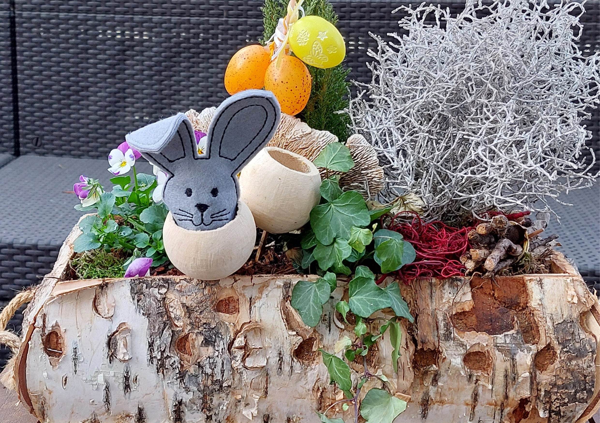 Stickdatei Eierhut Rahmen 10 cm x 10 cm, Ostern, Osterhase, Dekoration - Sewando