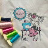 Stickdatei Cute Girl 3 Nähen Nähmaschine Set 933 - Sewando