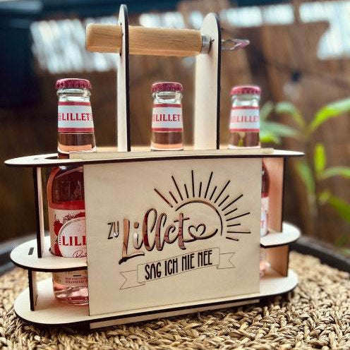 Lasercut-Datei: Lillet-Getränkehalter | SVG / DXF - 3mm - gewerblich nutzbar - Sewando