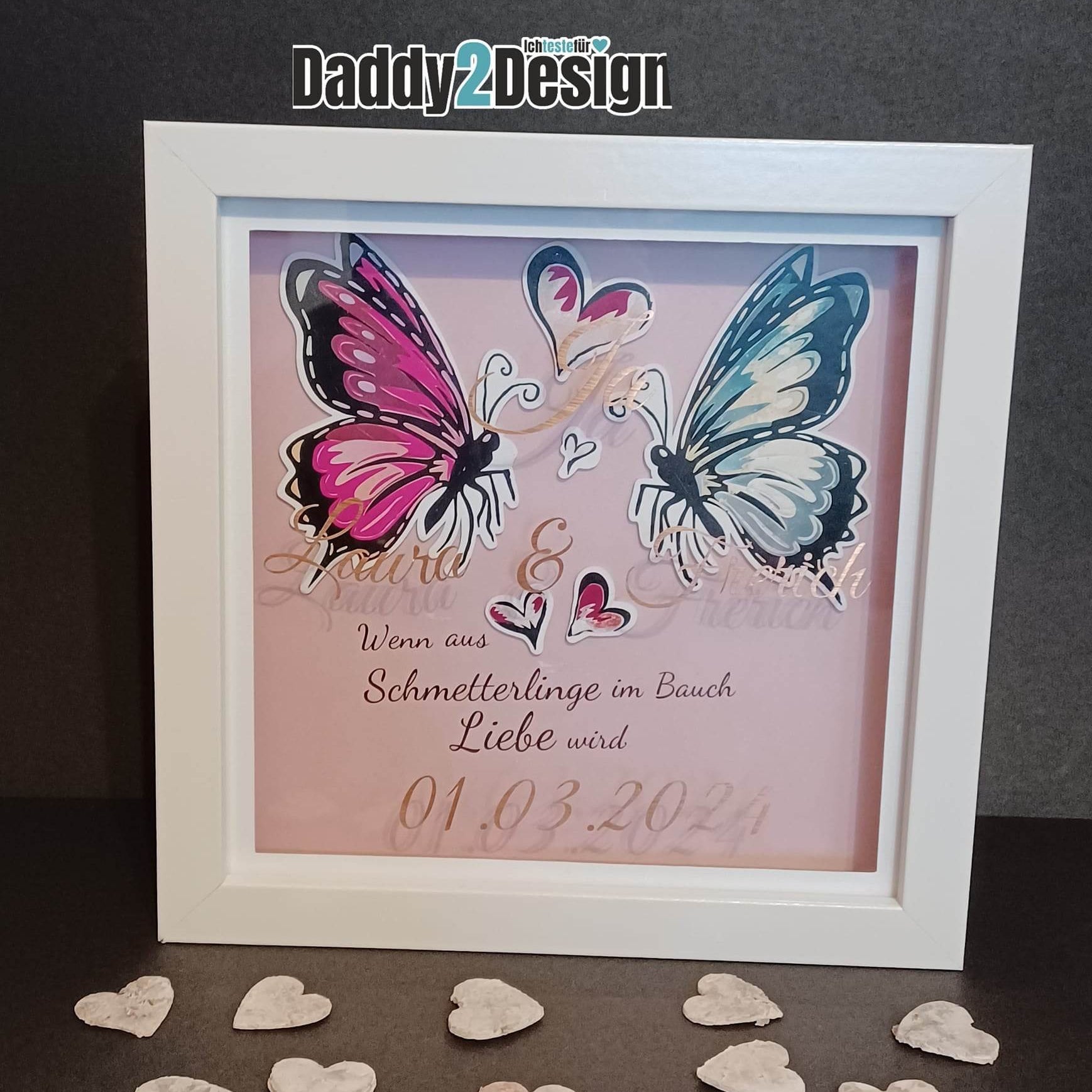 SchmetterLiebe die 2 süssen Schmetterlinge, Plotter und Laser-Datei als SVG und DXF - Sewando