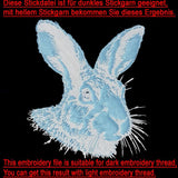 Stickdatei Applikation Hase "Gunther" - realistisch - FÜR HELLE & DUNKLE STOFFE