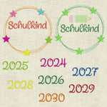 Stickdatei Einschulung Schulkind 2024, 2025, 2026, 2027, 2028, 2029, 2030 Baukasten Set 562 - Sewando