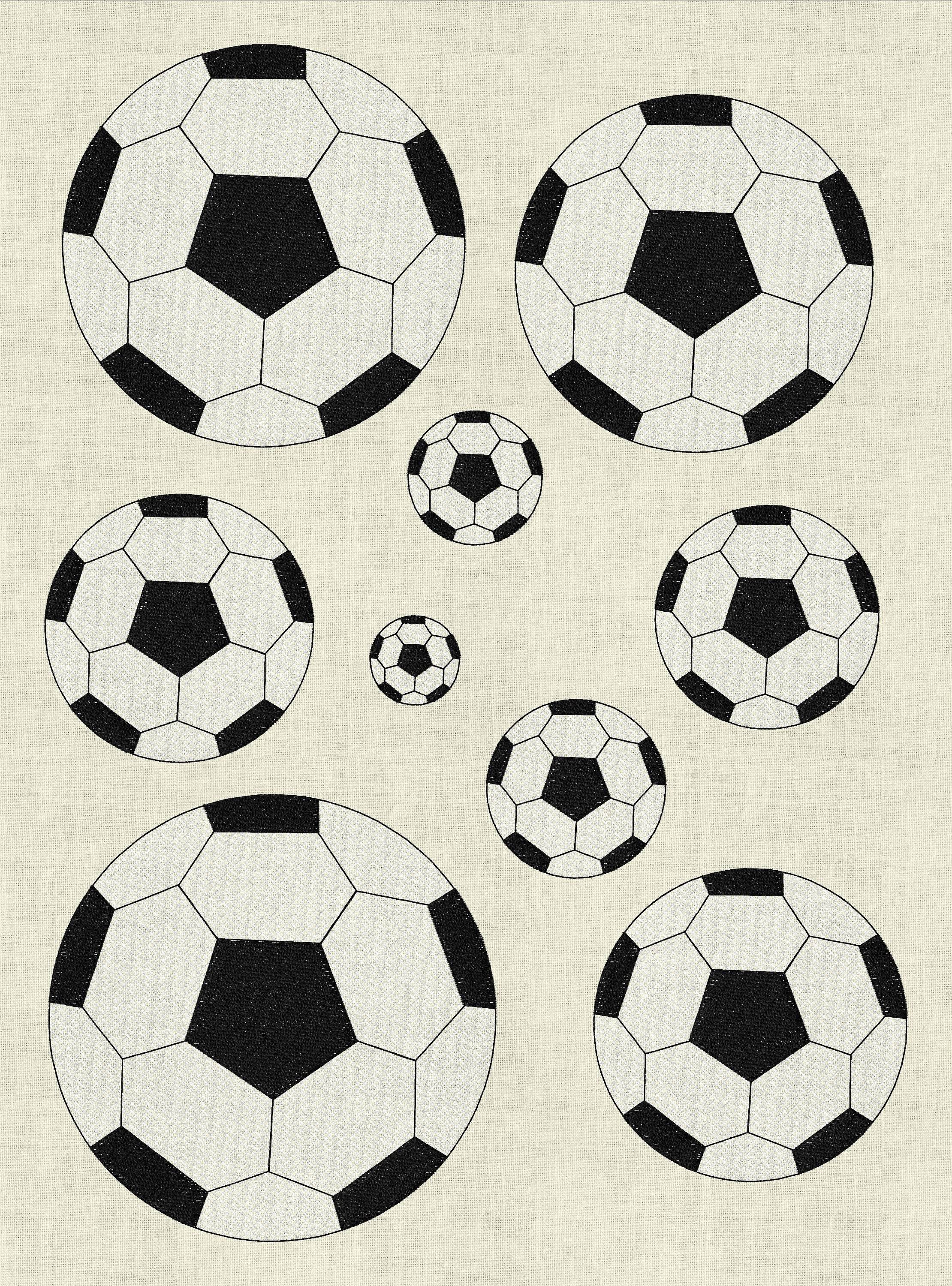 Stickdatei Fussball 9 Größen Set 960 Doodle - Sewando