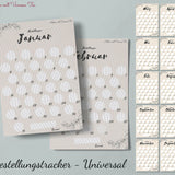 Bestellungstracker - Kalender Monatlich Jahresunabhängig Druckvorlage - Sewando