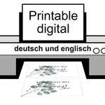 Dankeskarte für Bestellungen, digitaler Sofortdownload, Paketbeilage, selbst ausdrucken, deutsch und englisch - Sewando