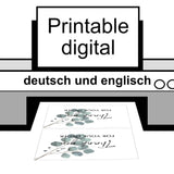 Dankeskarte für Bestellungen, digitaler Sofortdownload, Paketbeilage, selbst ausdrucken, deutsch und englisch - Sewando