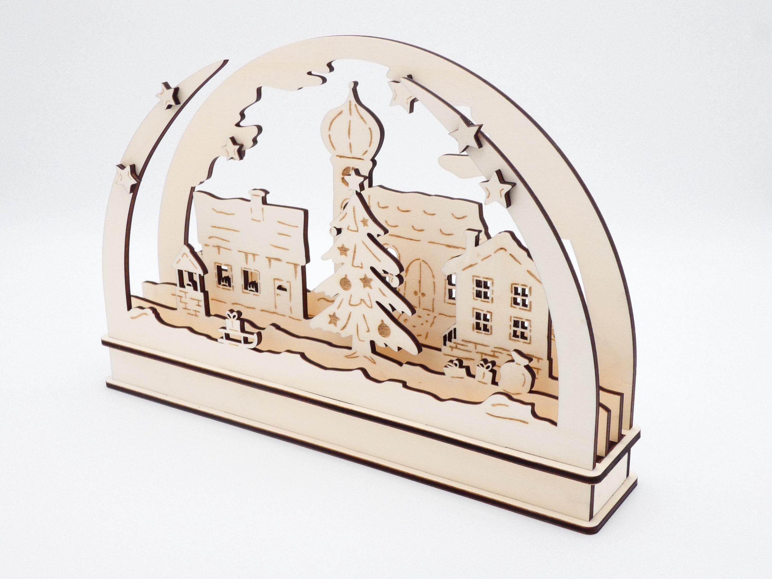 Lasercut-Datei SCHWIBBOGEN WEIHNACHTSDORF svg - Sewando