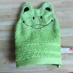 Frosch-Waschlappen Stickdatei ITH 16x26 Teich Baby Geschenk Garten - Sewando