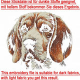 Stickdatei Beagle "Hailey" - realistisch - FÜR DUNKLE STOFFE