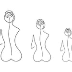 Stickdatei Frau Rücken, LineArt, Redwork, Silhouette, drei Größen - Sewando