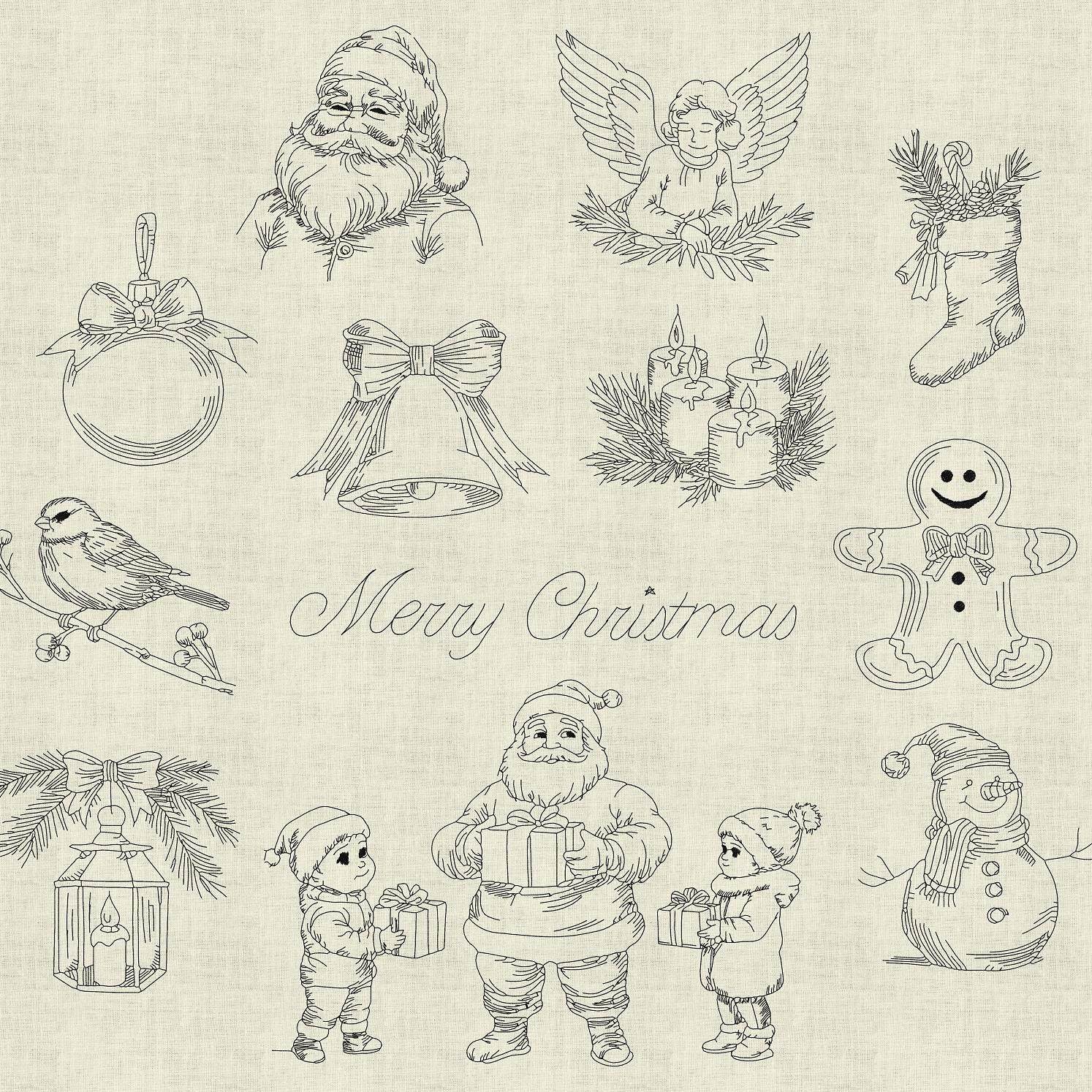 Stickdatei Weihnachten Lineare Art Vintage Set 986 - Sewando