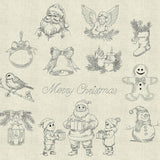 Stickdatei Weihnachten Lineare Art Vintage Set 986 - Sewando