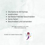 Glückwunschkarte 1 Geburtstag Karte Grußkarte Hochzeit Valentinstag A4 digitaler Sofortdownload zum selbst ausdrucken - Sewando