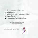 Glückwunschkarte 1 Geburtstag Karte Grußkarte Hochzeit Valentinstag A4 digitaler Sofortdownload zum selbst ausdrucken - Sewando