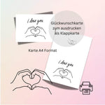 Glückwunschkarte 3 Geburtstag Karte Grußkarte Hochzeit Valentinstag A4 digitaler Sofortdownload zum selbst ausdrucken - Sewando