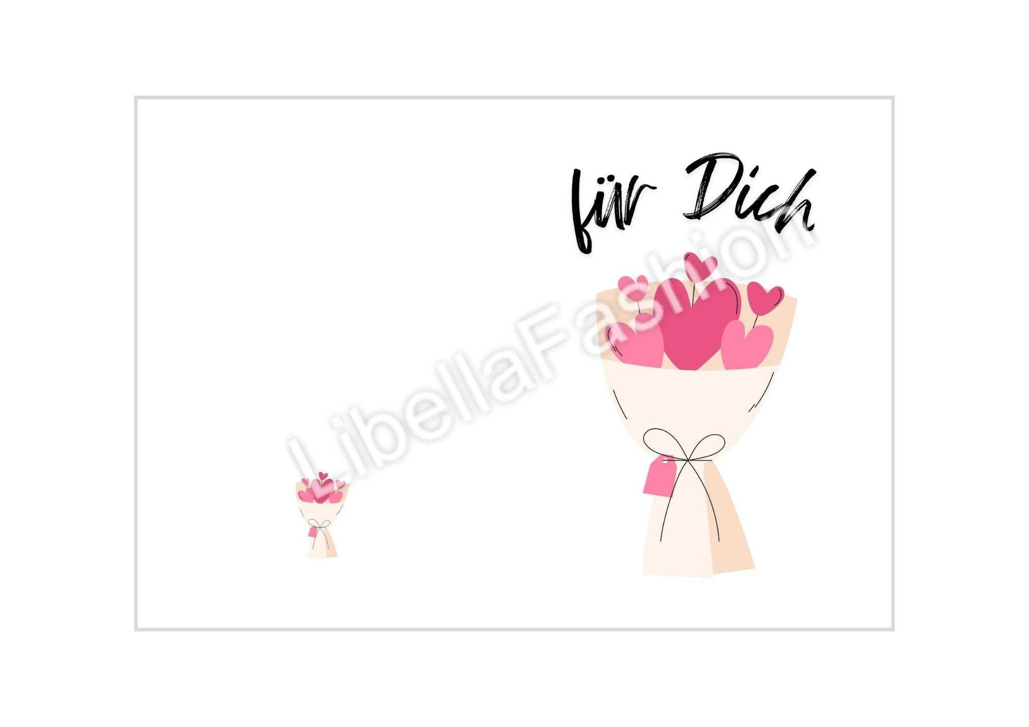Liebeskarte 5 Geburtstag Karte Grußkarte Hochzeit Valentinstag Liebe A4 digitaler Sofortdownload zum selbst ausdrucken - Sewando