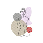 Stickdatei Frau Rücken, LineArt, Redwork, Silhouette, drei Größen - Sewando