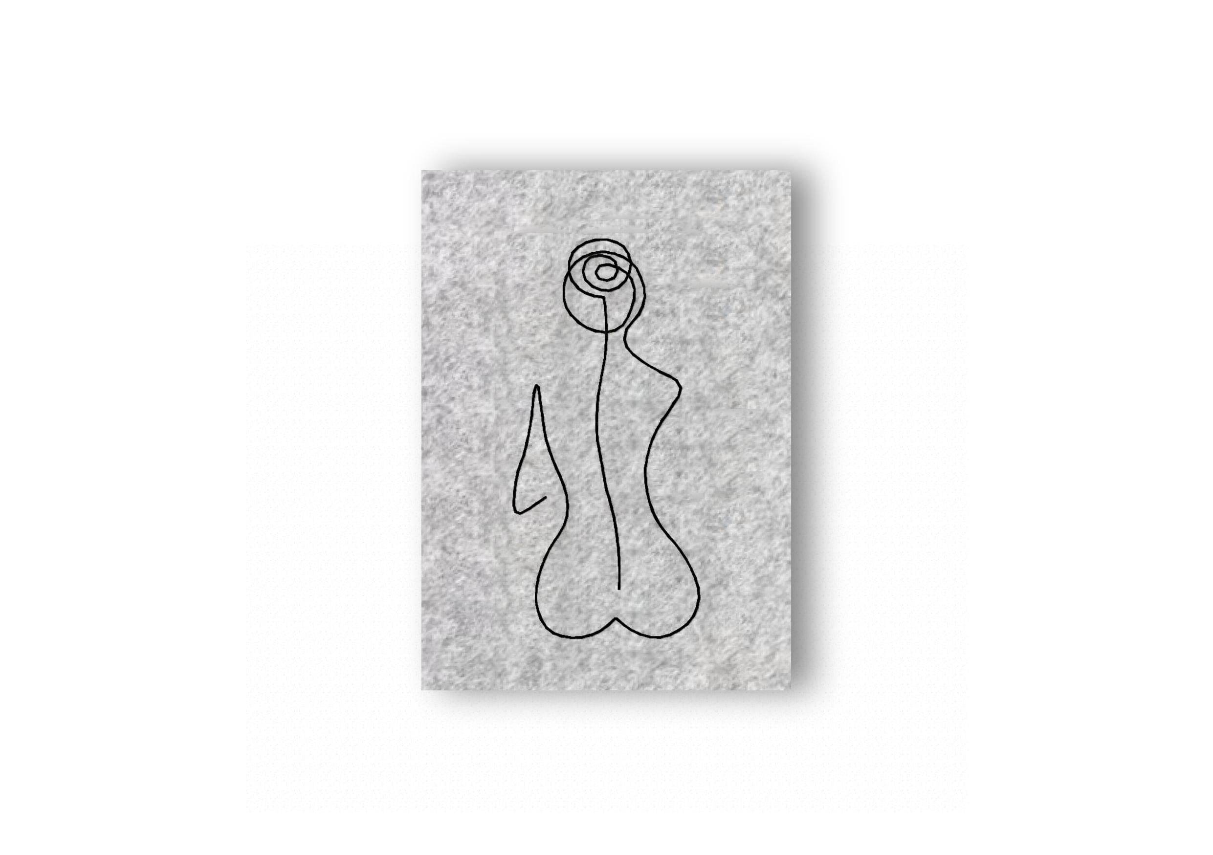 Stickdatei Frau Rücken, LineArt, Redwork, Silhouette, drei Größen - Sewando
