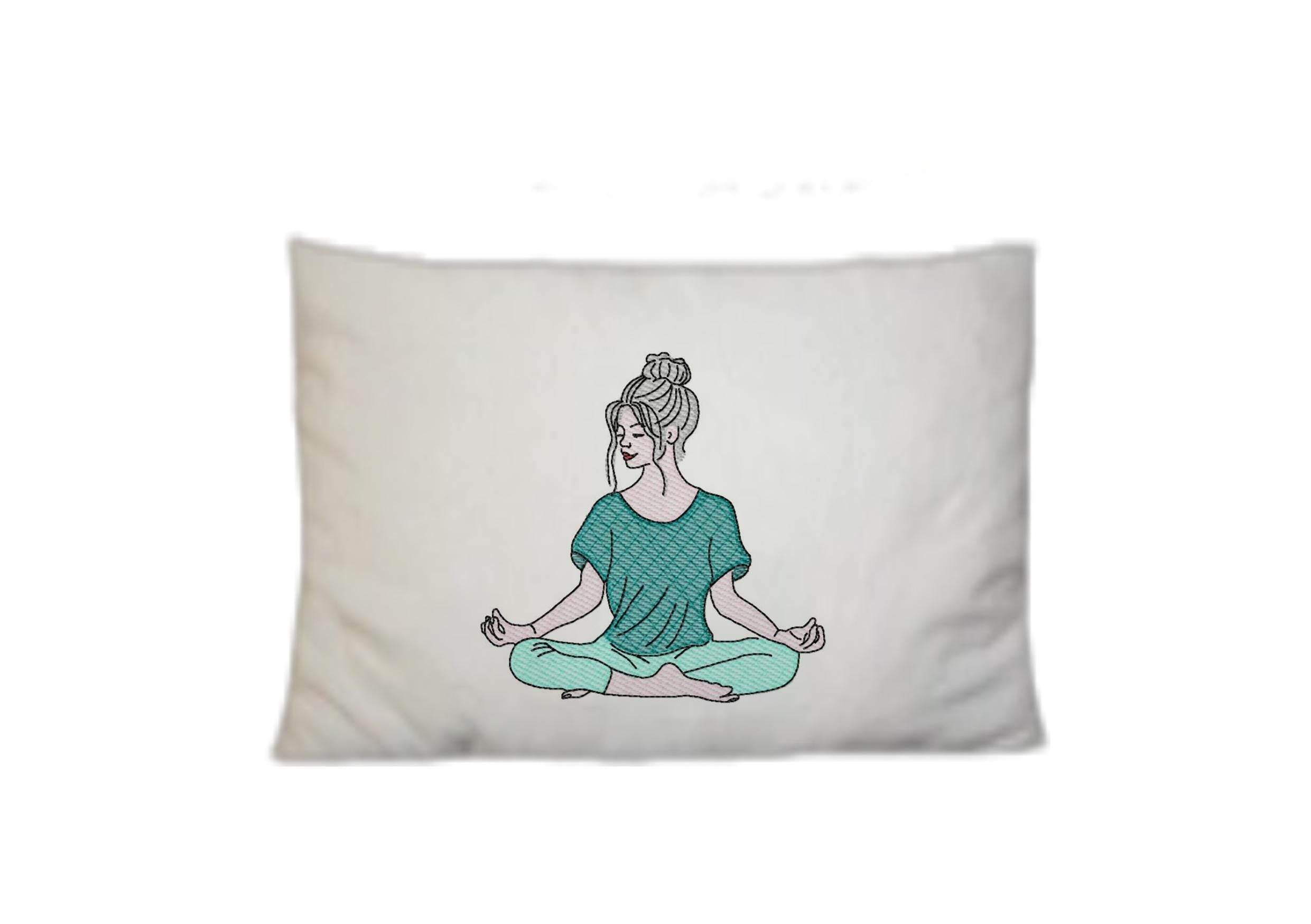 Stickdatei Yoga, LineArt, Redwork, Silhouette, drei Varianten - Sewando