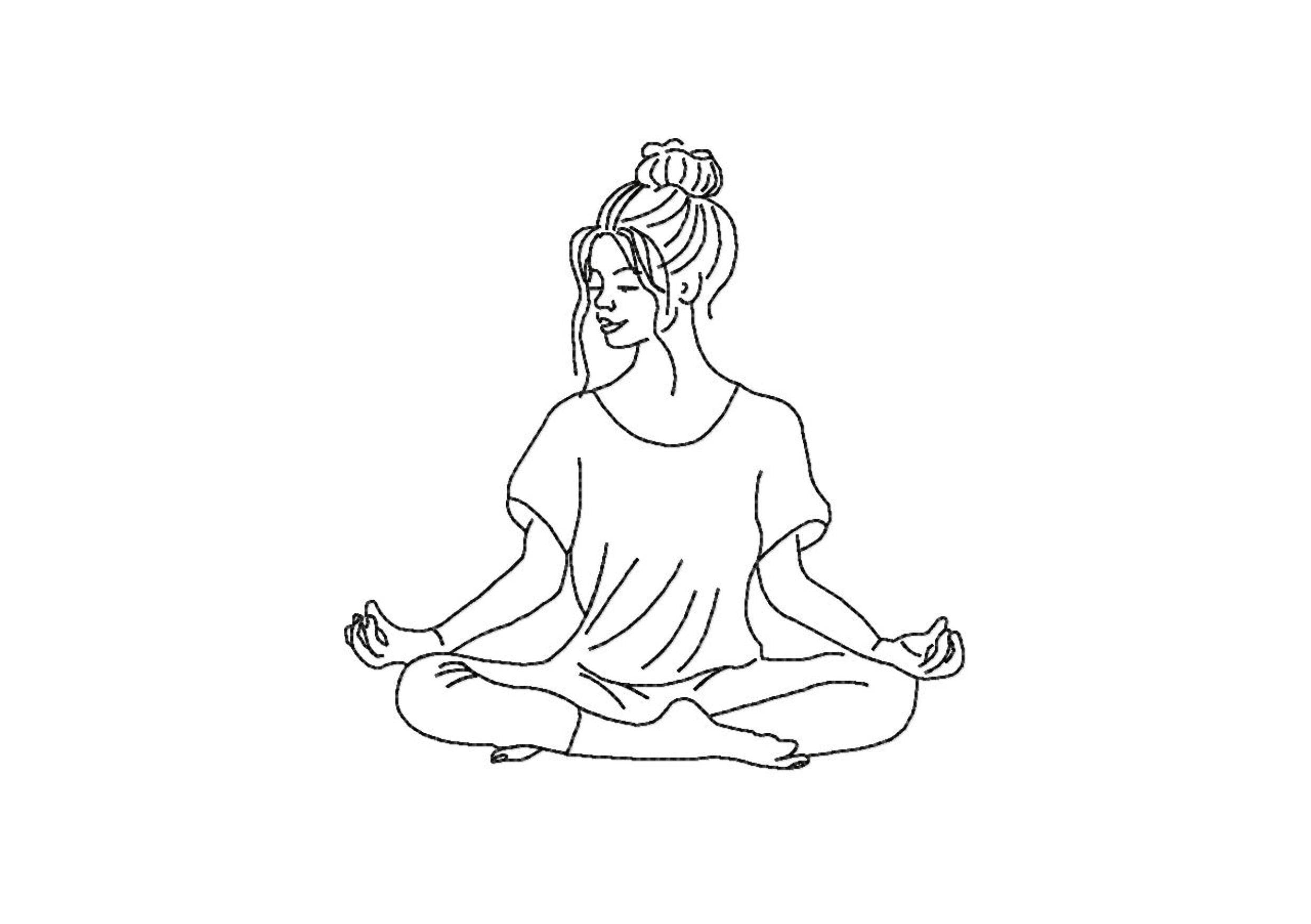 Stickdatei Yoga, LineArt, Redwork, Silhouette, drei Varianten - Sewando