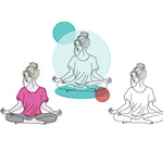 Stickdatei Yoga, LineArt, Redwork, Silhouette, drei Varianten - Sewando