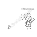 Einladungskarte 14 Schuleingang Einladung Schuleinführung zu ausmalen A4 digitaler Sofortdownload zum selbst ausdrucken - Sewando