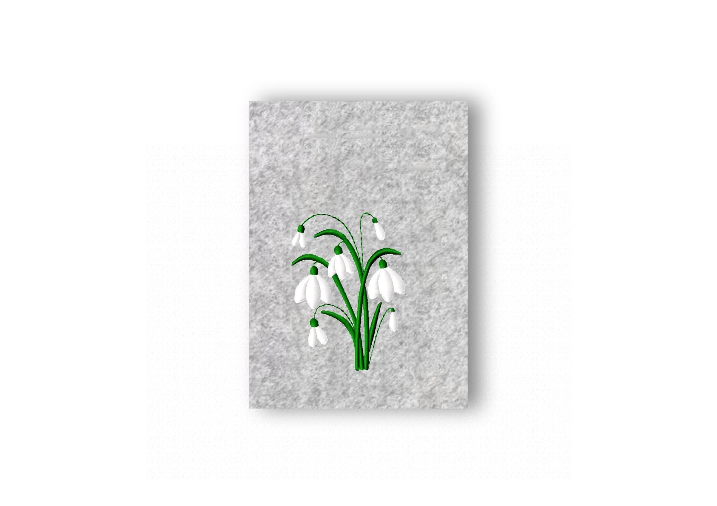 Stickdatei Schneeglöckchen in zwei Größen, Blume, Frühling, Sommer - Sewando