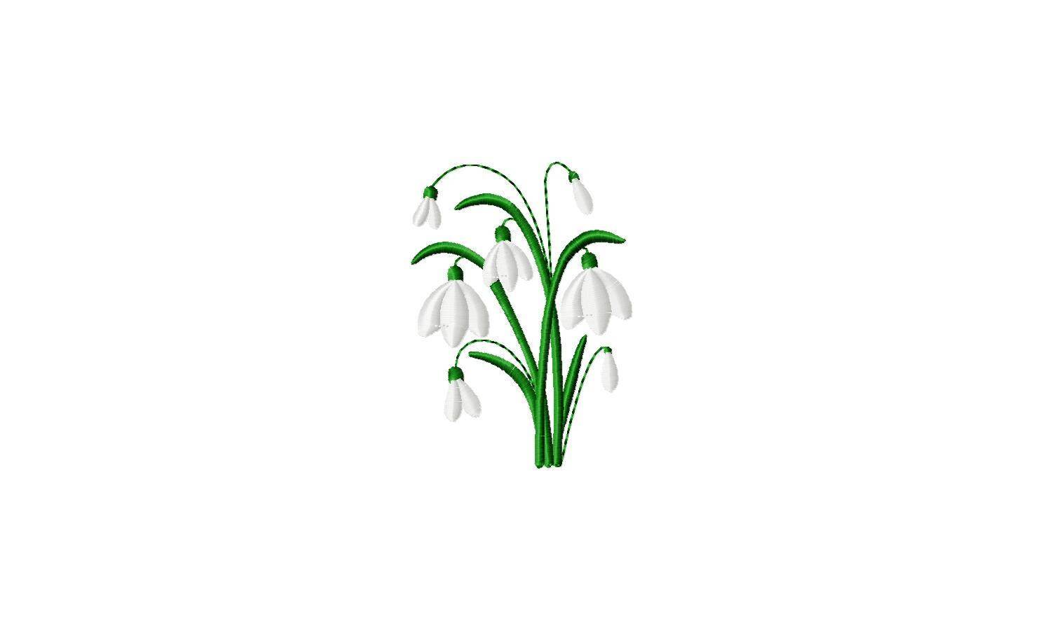 Stickdatei Schneeglöckchen in zwei Größen, Blume, Frühling, Sommer - Sewando
