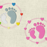 Stickdatei Baby Füße Doodle Rahmen mit HerzenSet 610 - Sewando