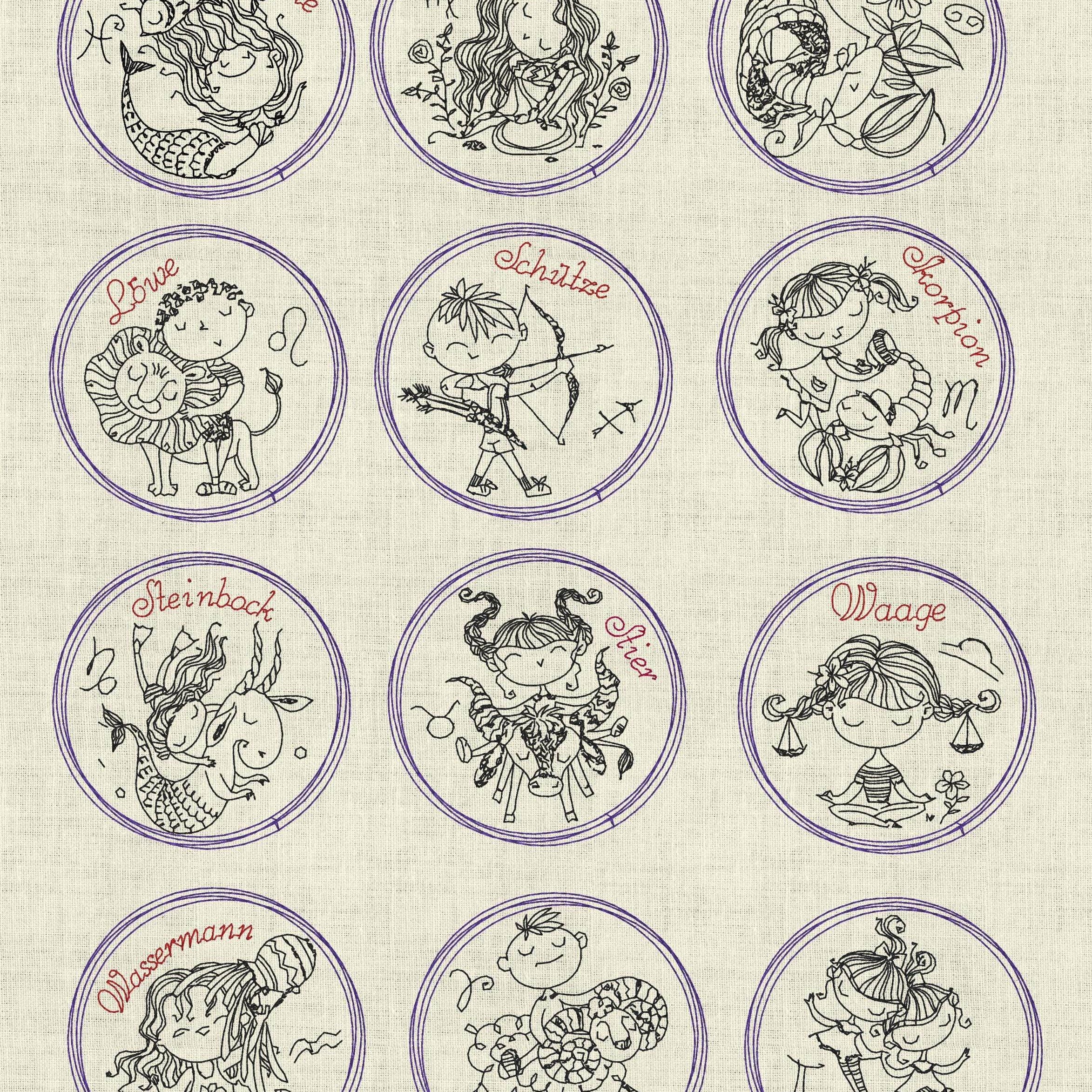 Stickdatei Sternzeichen Horoskop Button Set 980 - Sewando