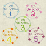 Stickdatei Zahl, Zahlen " Ich bin schon .. " ab 10x10  Geburtstag Set 572