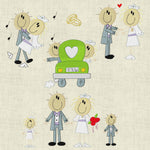 Stickdatei Hochzeit Strichmännchen Set 257 - Sewando