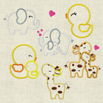 Stickdatei Tiere Mama und Baby 13x18cm Set 228 - Sewando