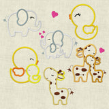 Stickdatei Tiere Mama und Baby 13x18cm Set 228 - Sewando