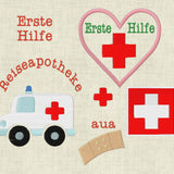 Stickdatei Erste Hilfe Reiseapotheke Urlaub 210 Maschinenstickerei - Sewando
