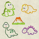 Stickdatei Dinosaurier 10x10cm Applikation Set 203 - Sewando