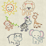 Stickdatei Zoo Tiere 13x18 Applikation Set 197 - Sewando