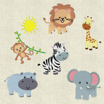 Stickdatei Zoo Tiere 10x10cm Set 197 - Sewando
