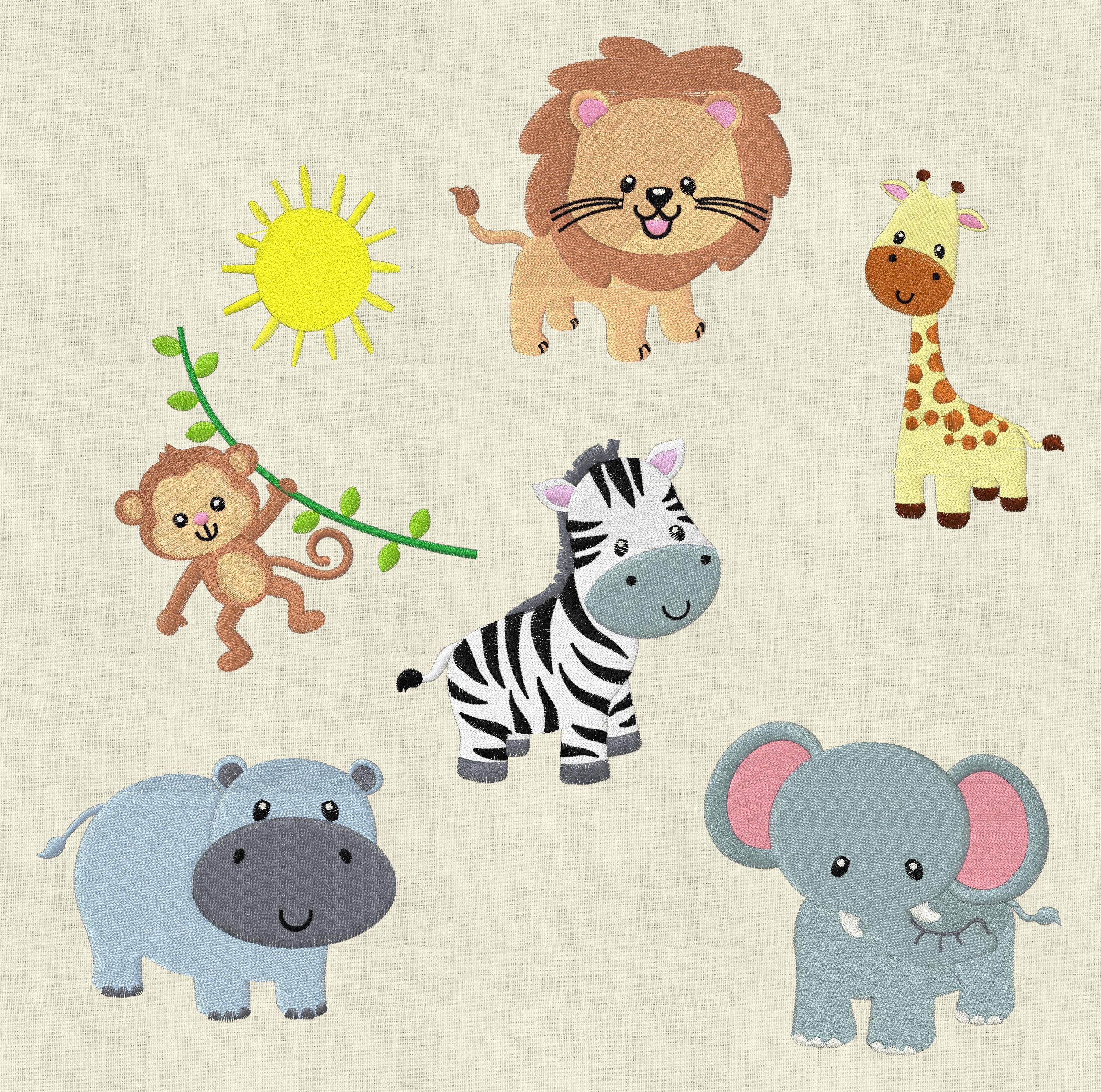 Stickdatei Zoo Tiere 10x10cm Set 197 - Sewando