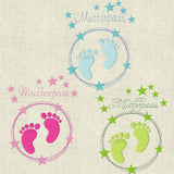 Stickdatei Mutterpass Stern Babyfüsse Doodle 449 - Sewando