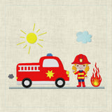 Stickdatei Feuerwehr Mädchen kpl. Motiv Taschenmotiv TM91 - Sewando